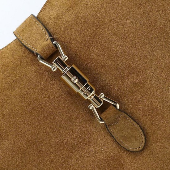 Repliche Borsa a tracolla Gucci Jackie Giorno 841542 camoscio marrone Imitazioni Outlet Italia
