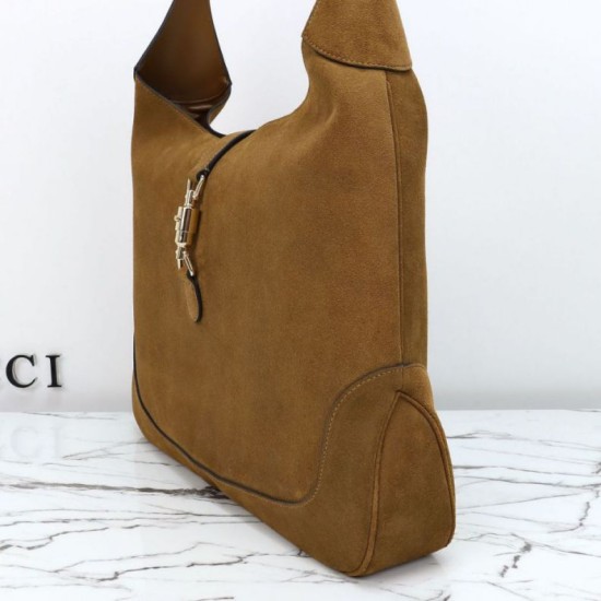Repliche Borsa a tracolla Gucci Jackie Giorno 841542 camoscio marrone Imitazioni Outlet Italia