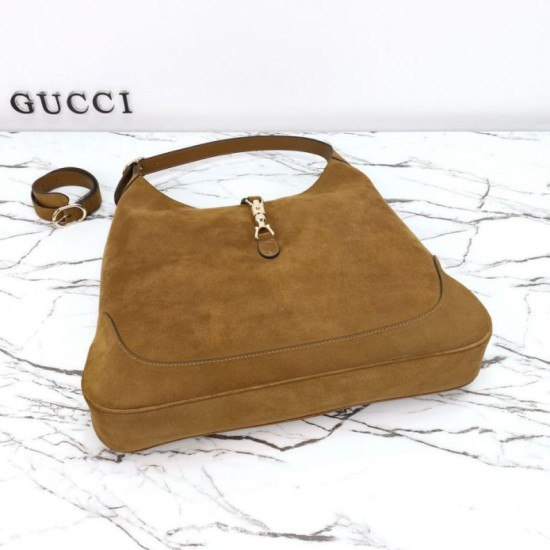 Repliche Borsa a tracolla Gucci Jackie Giorno 841542 camoscio marrone Imitazioni Outlet Italia