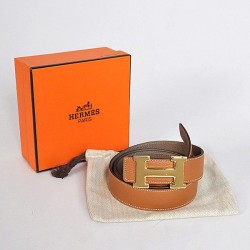 Replica Hermes grigio scuro bovino giugulare Vene Cintura HR1009A Oro