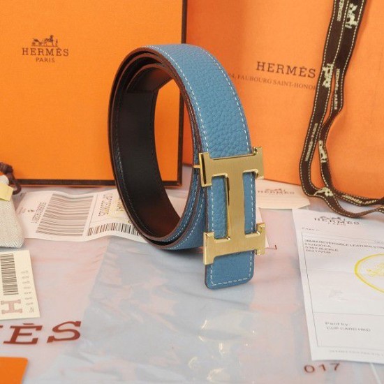 Replica Hermes ha importato la cintura HR1002I Blu Light
