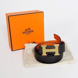 Replica Hermes Nero importato Cintura HR1005A Oro
