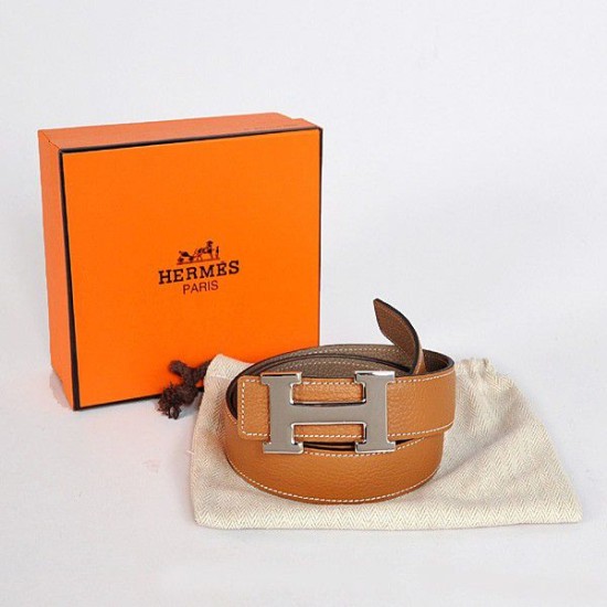 Replica Hermes Originali grigio scuro bovino giugulare Vene Cintura HR1009B Argento