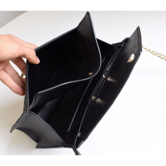 Replica Borsa Lola in pelle di agnello trapuntata a quadri nera