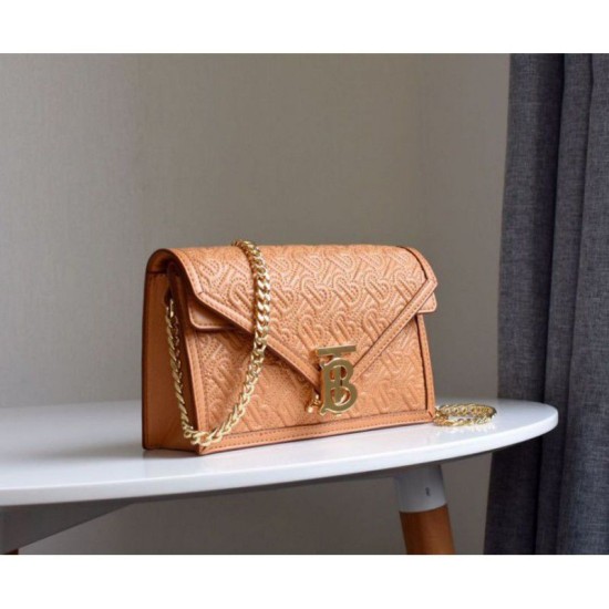 Replica Borsa Lola in pelle di agnello trapuntata a quadri arancione