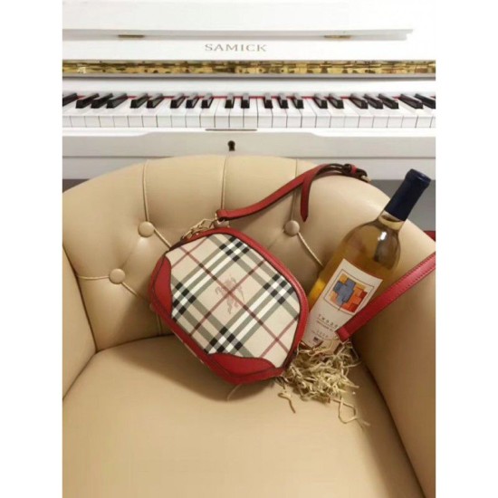 Replica Borsa Mini Haymarket Check Shell rossa