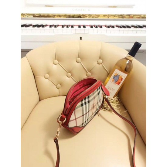 Replica Borsa Mini Haymarket Check Shell rossa