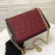 Replica Borsa TB piccola in pelle di agnello con monogramma trapuntato rossa