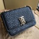 Replica Borsa TB piccola in pelle di agnello con monogramma trapuntato nera