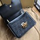 Replica Borsa TB piccola in pelle di agnello con monogramma trapuntato nera
