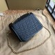 Replica Borsa TB piccola in pelle di agnello con monogramma trapuntato nera