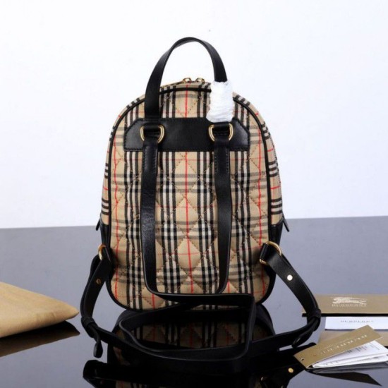 Replica Zaino piccolo in nylon con motivo Vintage check marrone