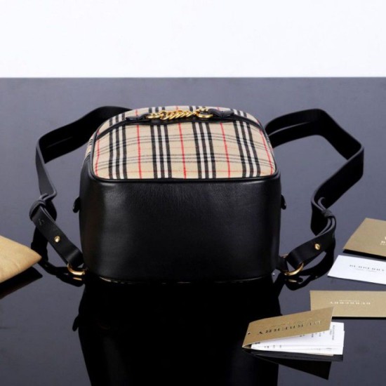 Replica Zaino piccolo in nylon con motivo Vintage check marrone