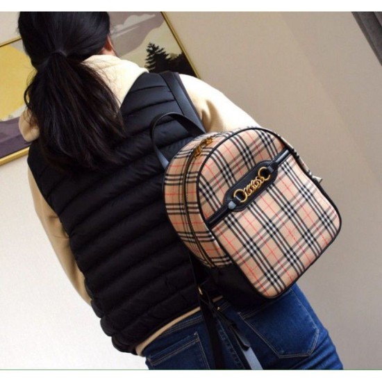 Replica Zaino piccolo in nylon con motivo Vintage check marrone