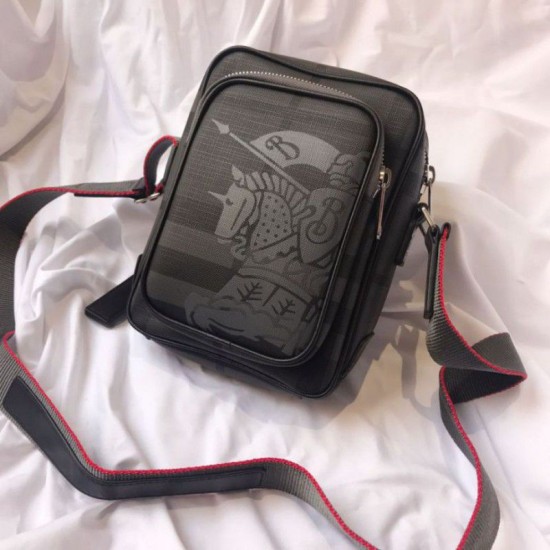 Replica Borsa a tracolla Small London Check nera