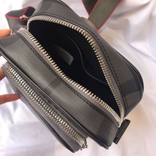 Replica Borsa a tracolla Small London Check nera
