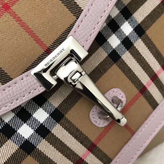 Replica Borsa a tracolla con motivo Vintage check rosa