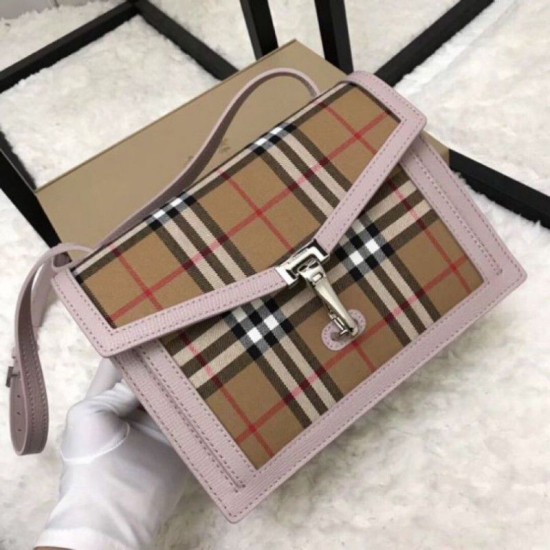 Replica Borsa a tracolla con motivo Vintage check rosa