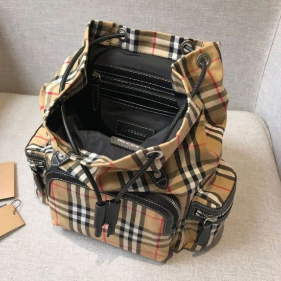 Replica Zaino Medium da donna con motivo Vintage check e banda con icona