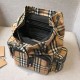 Replica Zaino Medium da donna con motivo Vintage check e banda con icona
