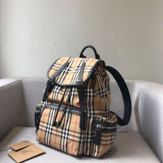 Replica Zaino Medium Men con motivo Vintage check e banda con icona