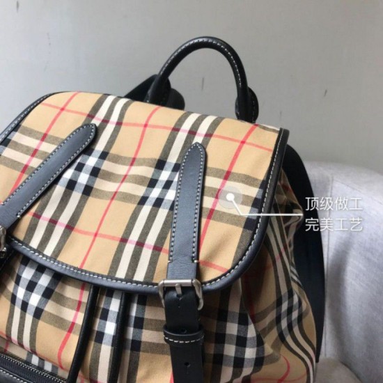 Replica Zaino Medium Men con motivo Vintage check e banda con icona