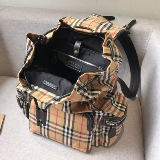 Replica Zaino Medium Men con motivo Vintage check e banda con icona