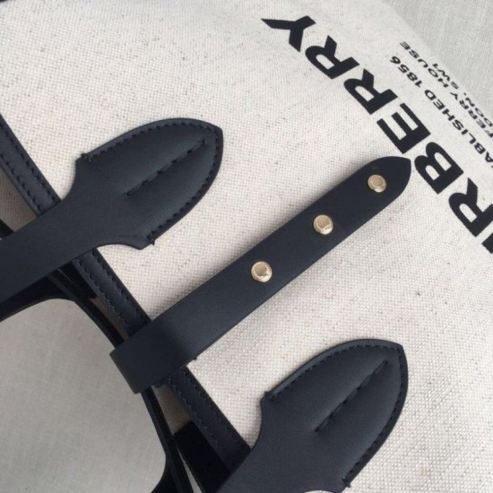 Replica Borsa Horseferry Tote in tela stampa logo Nero