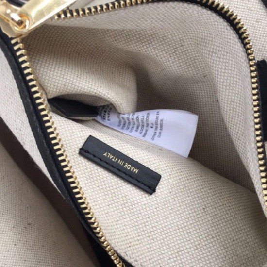 Replica Borsa Horseferry Tote in tela stampa logo Nero
