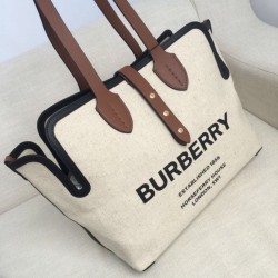 Replica Borsa Horseferry tote in tela stampa logo Caffè