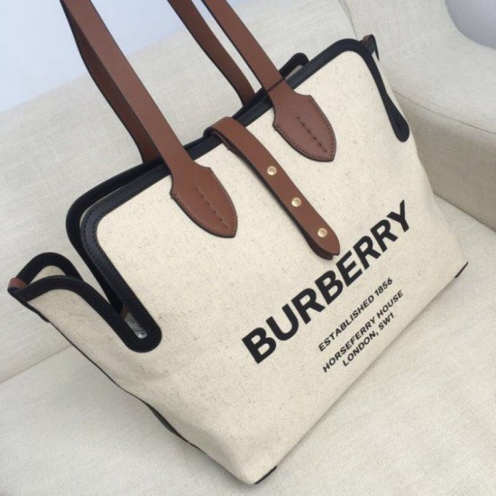 Replica Borsa Horseferry tote in tela stampa logo Caffè