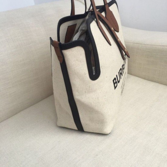 Replica Borsa Horseferry tote in tela stampa logo Caffè