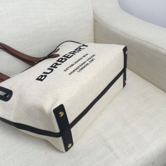 Replica Borsa Horseferry tote in tela stampa logo Caffè