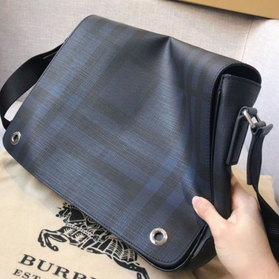 Replica London Check Uomo Borsa a tracolla Messenger Blu