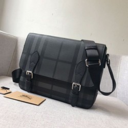 Replica Borsa a tracolla da uomo London Check nera