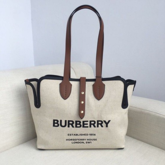 Replica Borsa Horseferry tote in tela stampa logo Caffè
