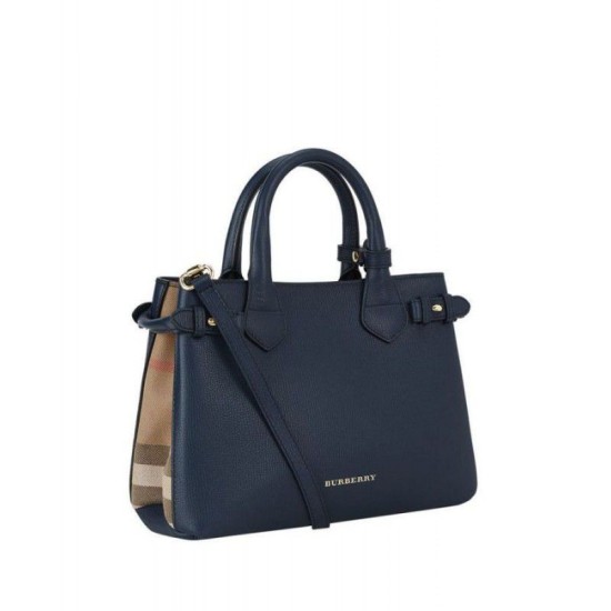 Replica Borsa media a quadri House Check Blu scuro