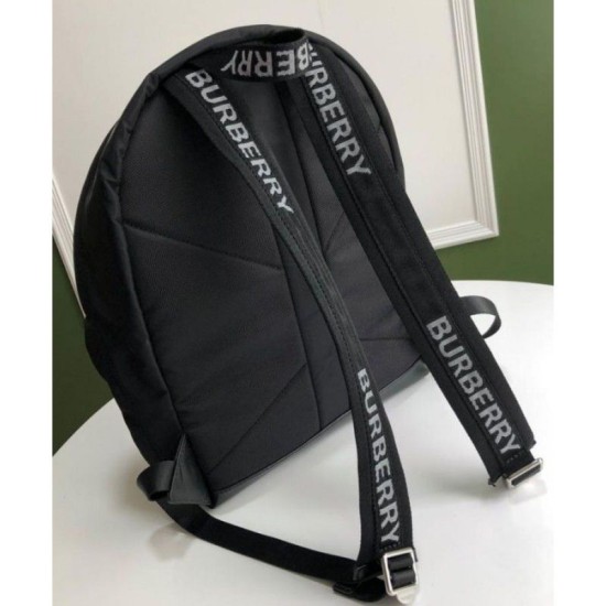 Replica Zaino in nylon stampa logo Nero Replica Zaino in nylon stampa logo Nero