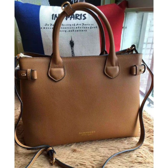 Replica Medium Banner House Check Tote Coffee