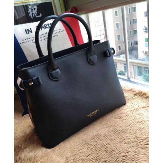 Replica Borsa media a quadri House Check nera