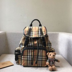Replica Zaino Medium da donna con motivo Vintage check e banda con icona