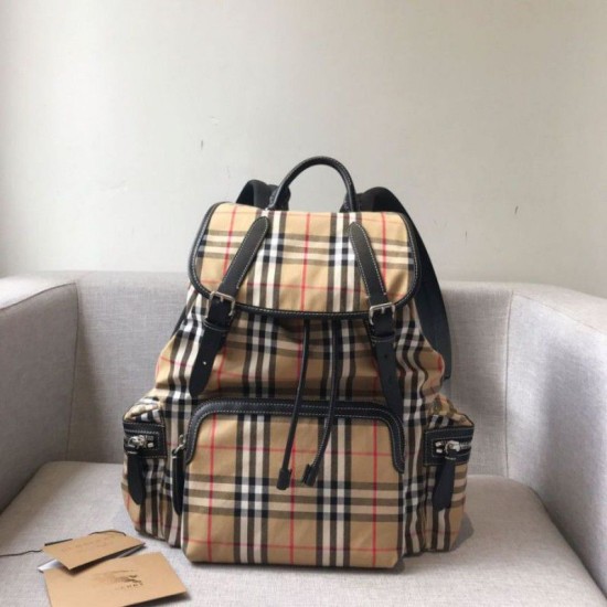 Replica Zaino Medium Men con motivo Vintage check e banda con icona