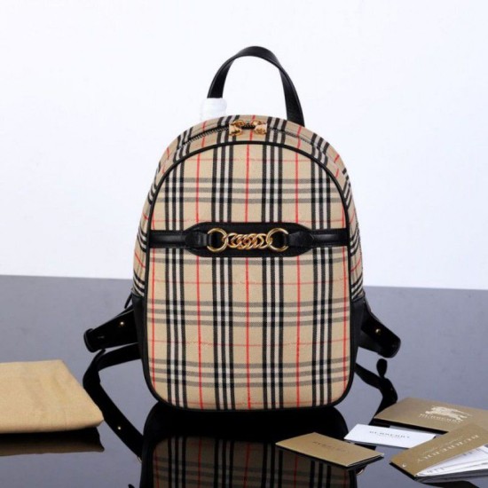 Replica Zaino piccolo in nylon con motivo Vintage check marrone