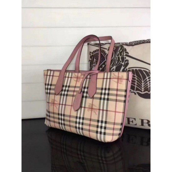 Replica Haymarket Check Reversible Tote Borse Rosa