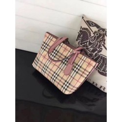 Replica Haymarket Check Reversible Tote Borse Rosa
