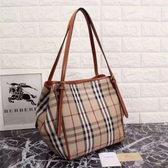 Replica Haymarket Check Tote Borse 8886 Marrone