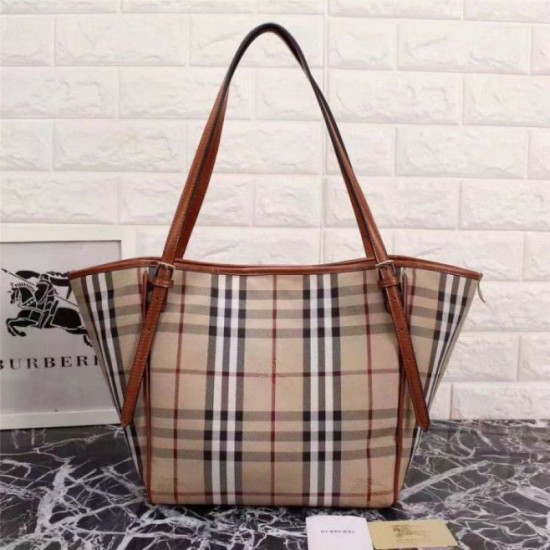 Replica Haymarket Check Tote Borse 8886 Marrone