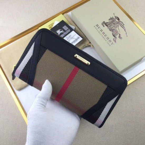 Replica House Check Portafoglio B8849 Nero