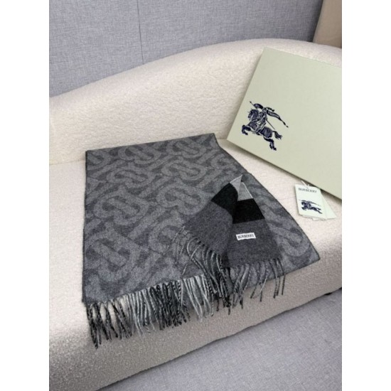 Premio Replica Sciarpa reversibile TB cashmere/lana con motivo a quadri Burberry 30 x 180 Nero Imitazioni False Online