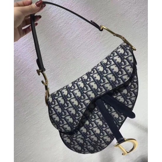 Replica Borsa da Saddle Christian Dior M0446 Blu Scuro